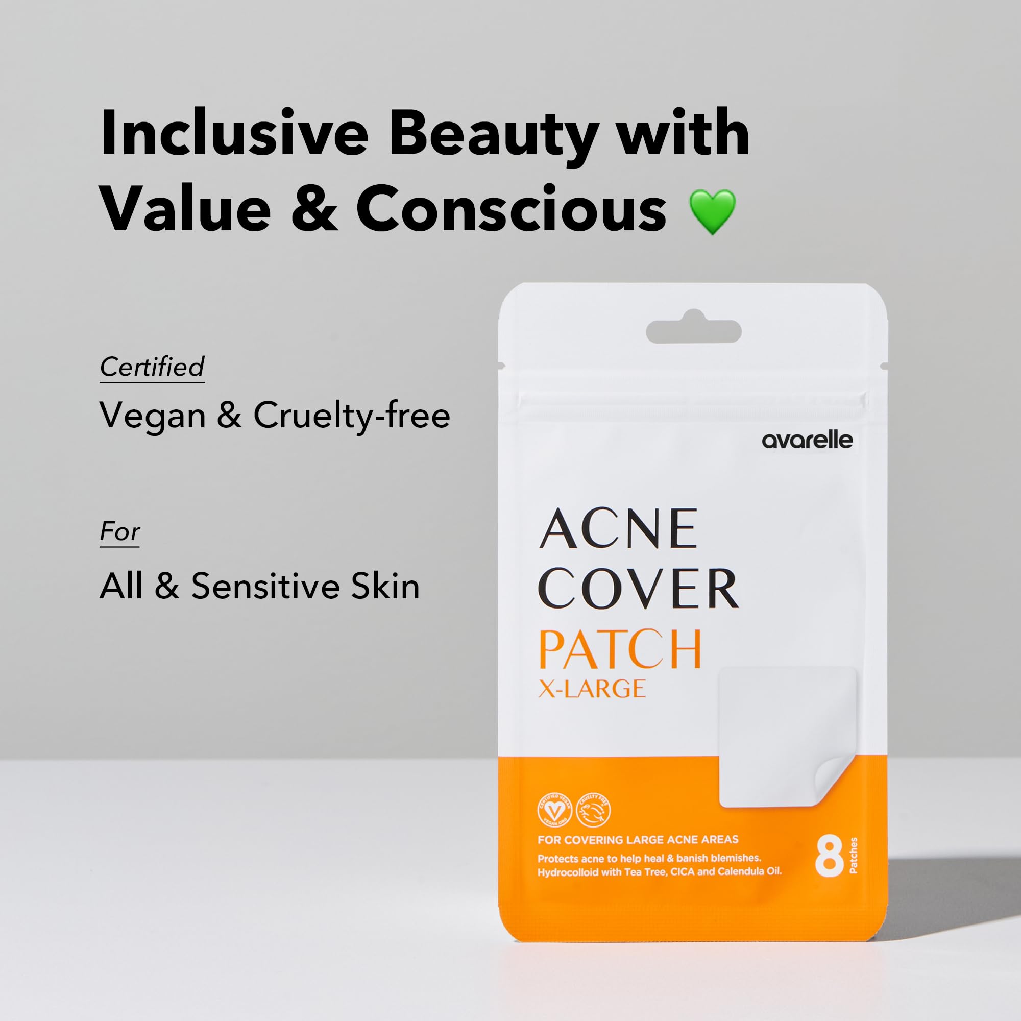 Cobertura transparente AVARELLE Acne XL que se funde con la piel.