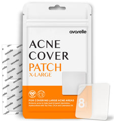 Parche AVARELLE Acne XL en empaque, discreto y práctico para uso diario.