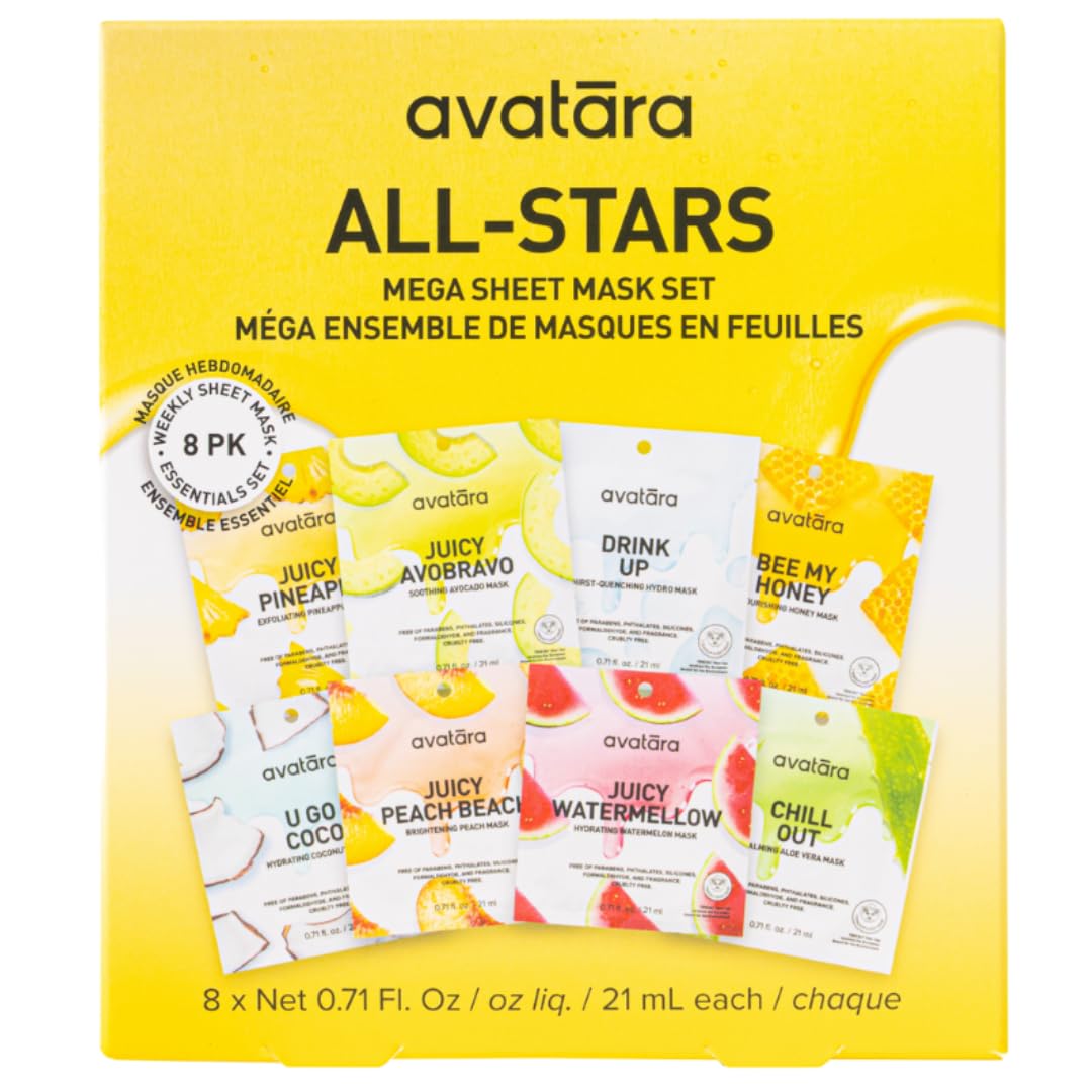Avatara variedad de mascarillas en empaque para cuidado diario