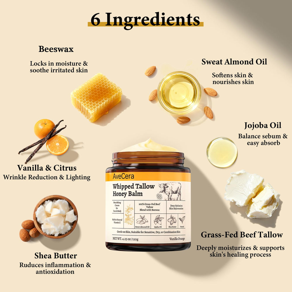 Frasco AveCera con aroma vainilla y naranja, hidratación diaria.