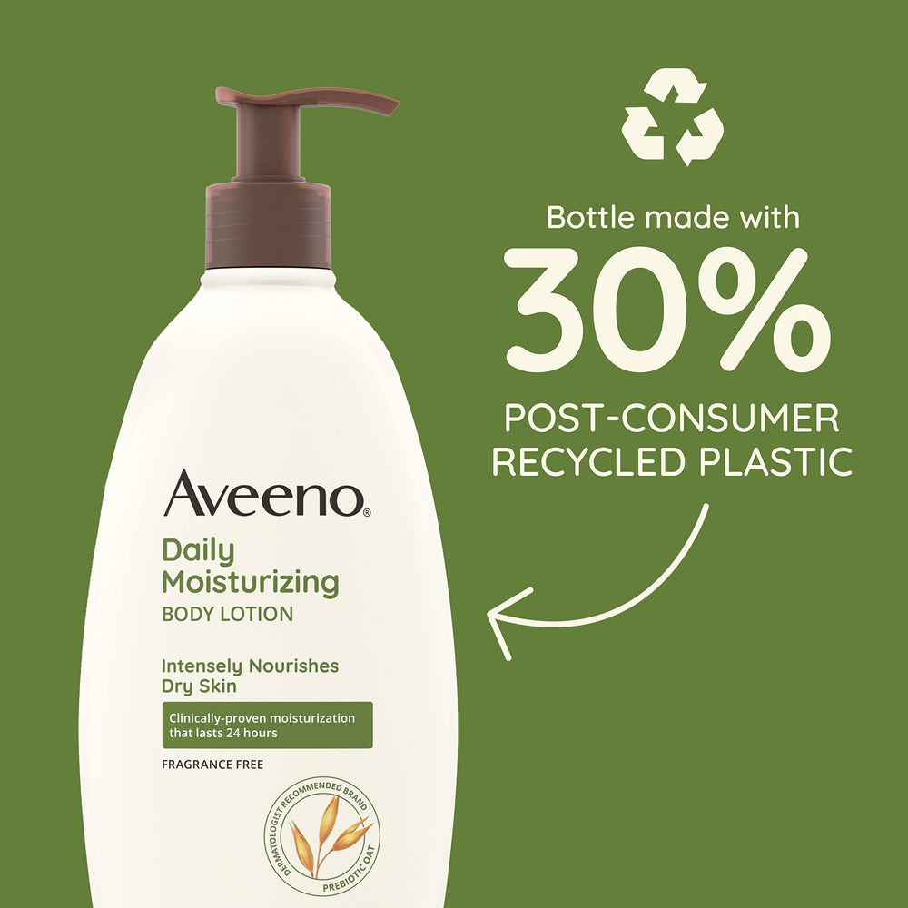 Aveeno loción corporal de absorción rápida sin grasa para uso diario.
