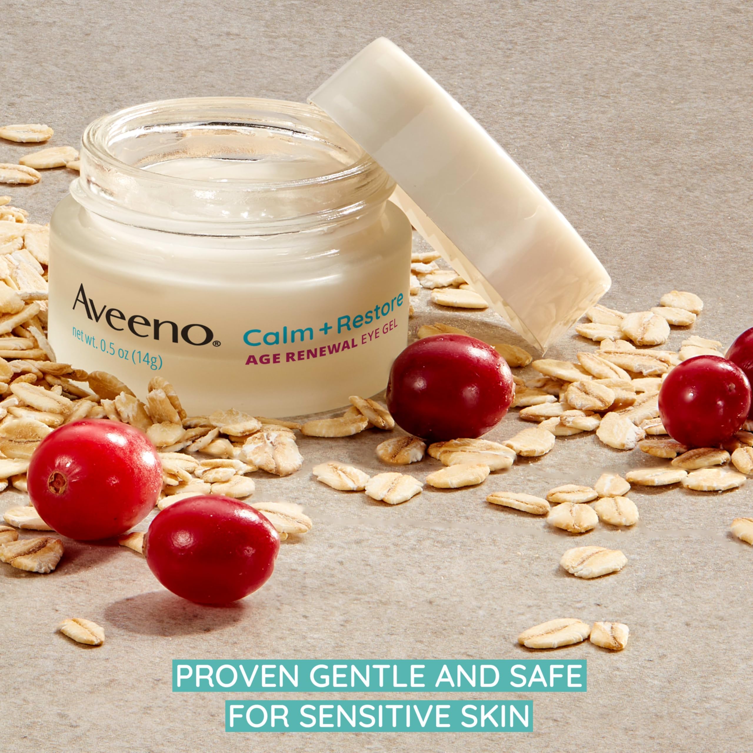 Aplicación suave alrededor de los ojos con Aveeno.