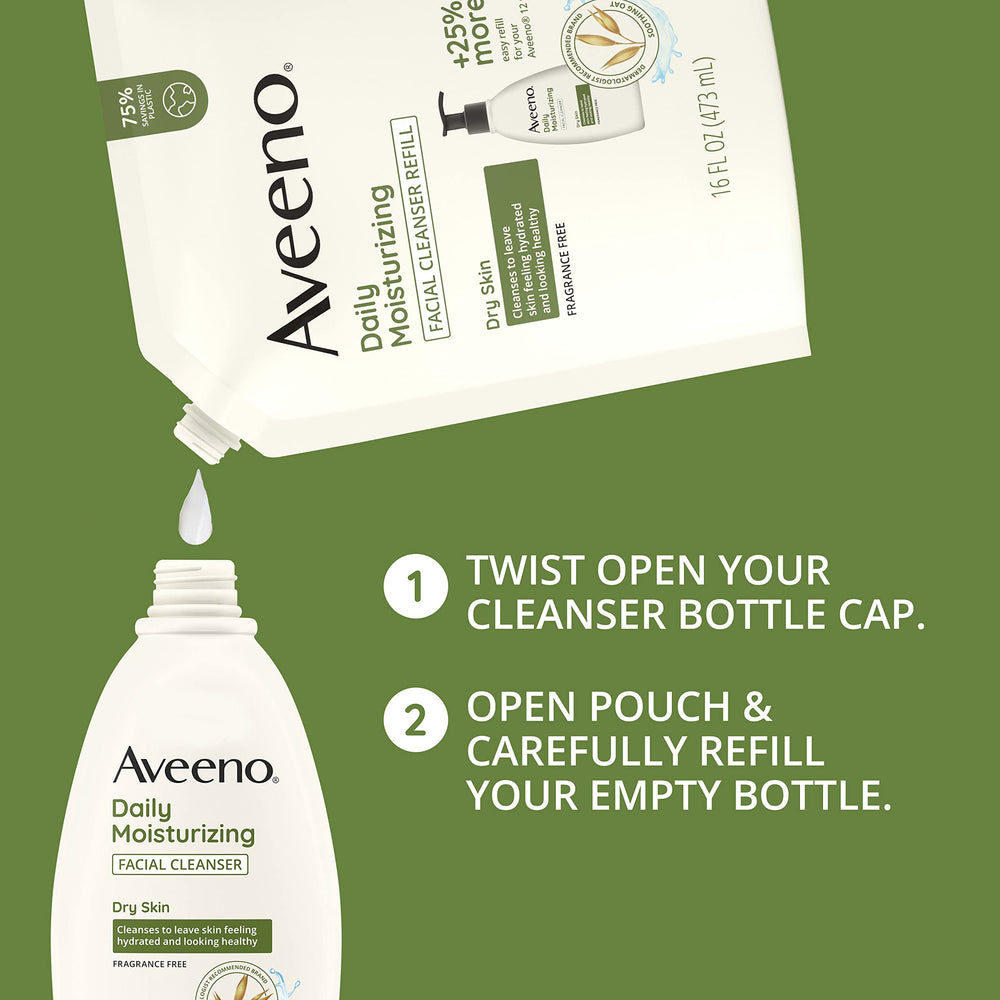 Aveeno Aplicación en la palma ayuda a una limpieza diaria suave.