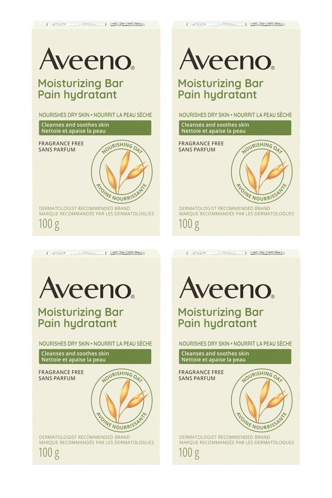 Aveeno barra hidratante con avena coloidal para rostro suave y cómodo
