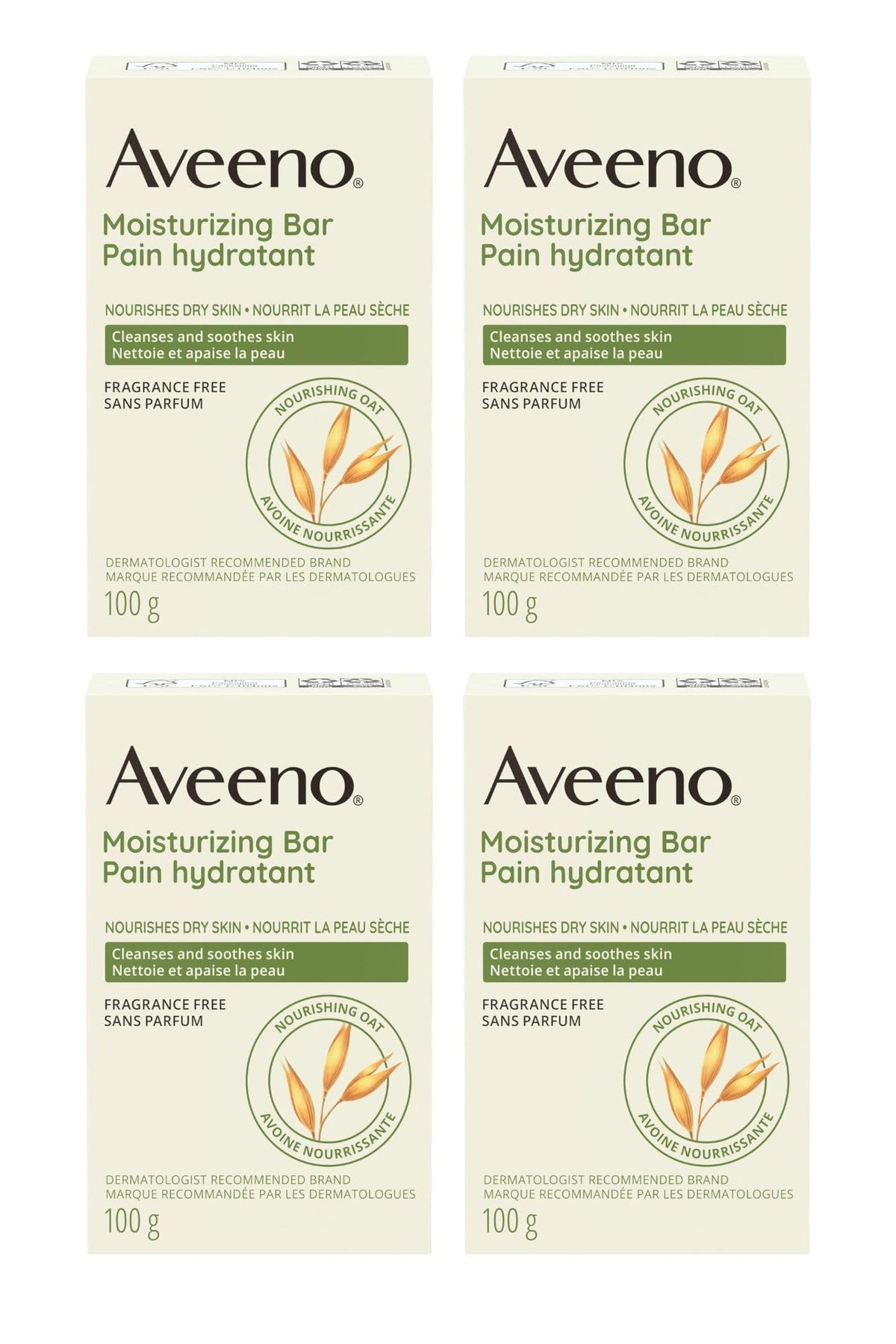 Aveeno barra hidratante con avena coloidal para rostro suave y cómodo