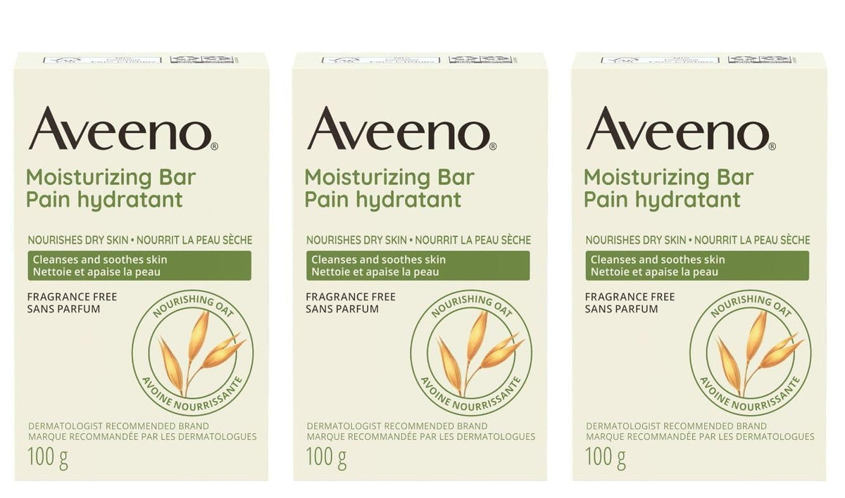 Aveeno Bar hidratante para piel seca: limpia suavemente y deja la piel suave.