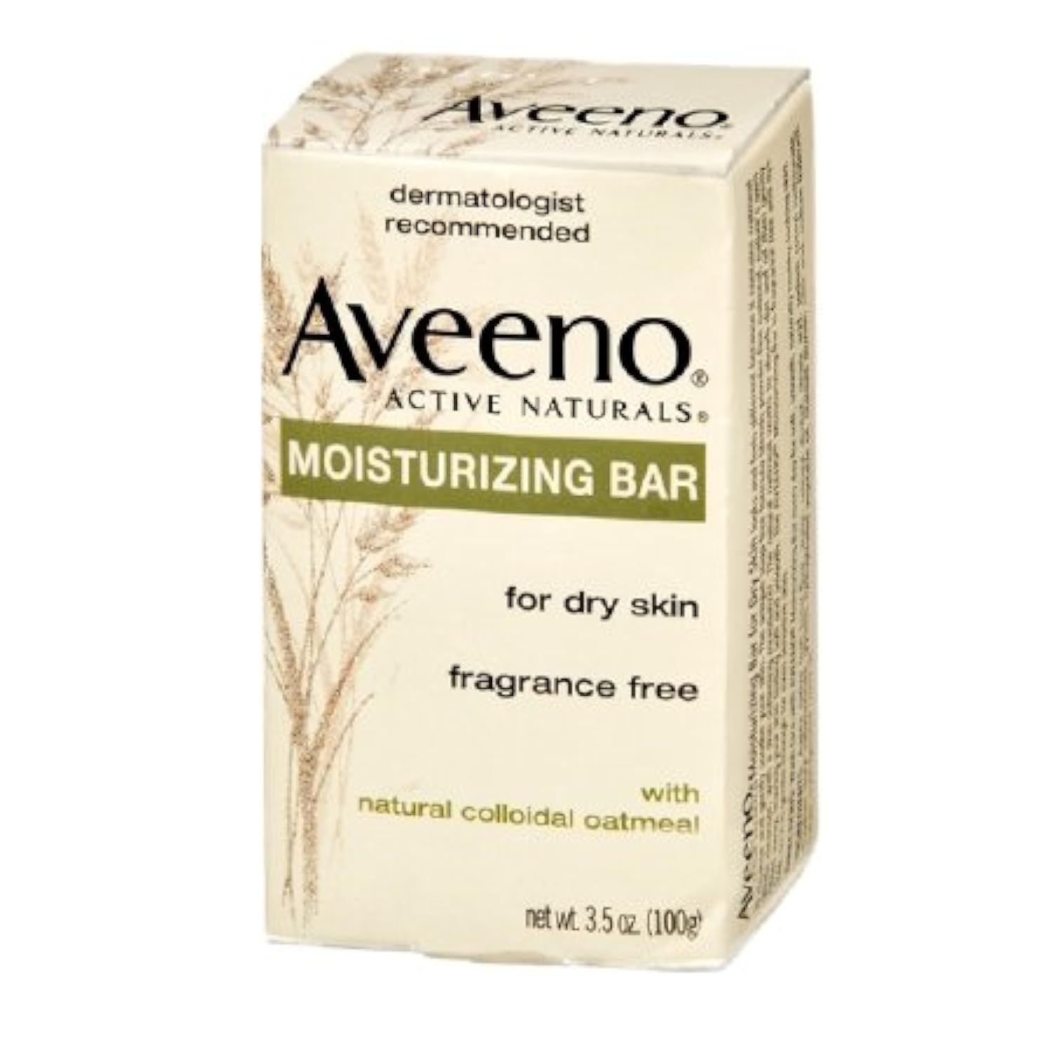 Aveeno barra hidratante facial para piel seca, textura suave al tacto