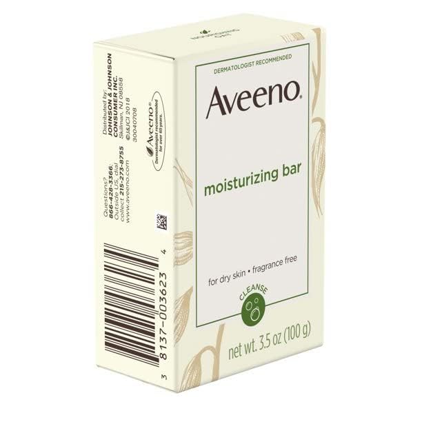 Aveeno barra limpiadora sin fragancia limpia la piel sin irritar