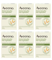 Barra Aveeno limpiadora facial sin fragancia para piel sensible.