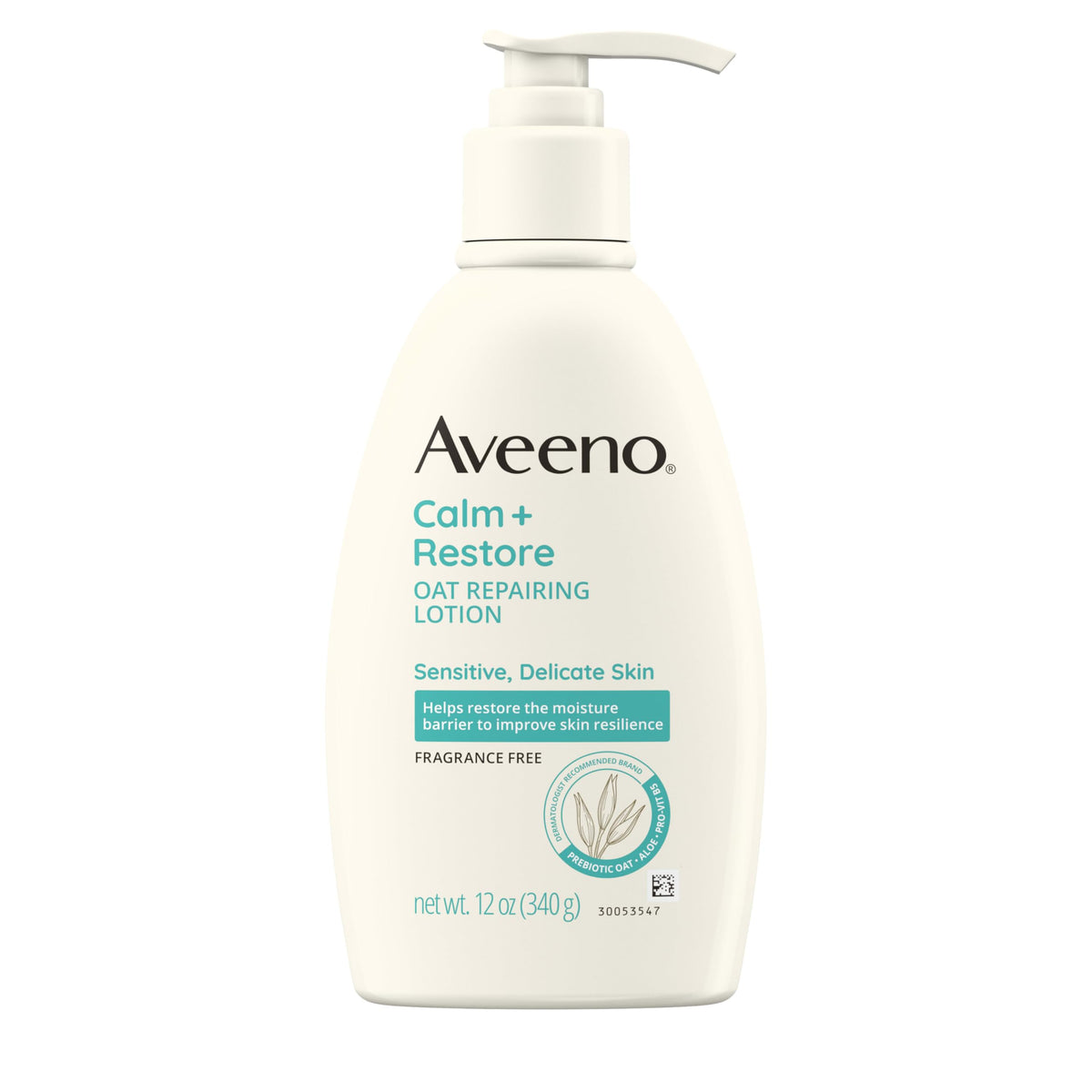 Aveeno Calm + Restore loción corporal sin fragancia para piel sensible y seca