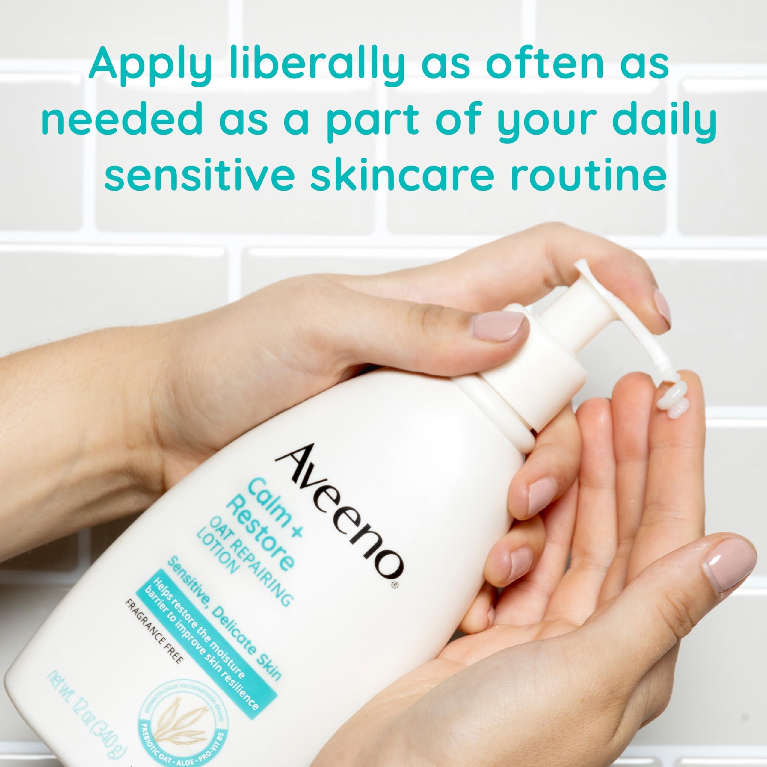 Fórmula sin fragancia de Aveeno Calm + Restore para piel sensible
