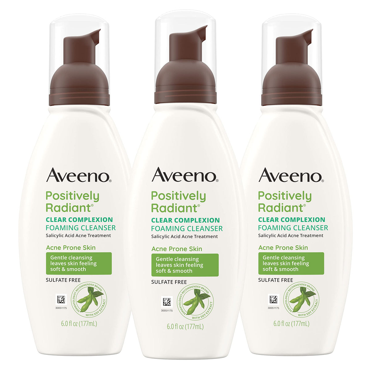 Aveeno Claridad de Piel espumoso limpiador diario en botella para poros limpios