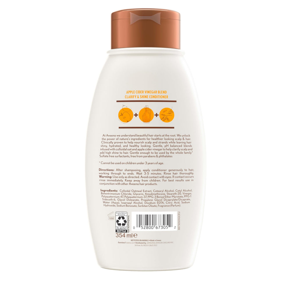 Aveeno Acondicionador Vinagre Manzana, resultado sedoso y manejable.
