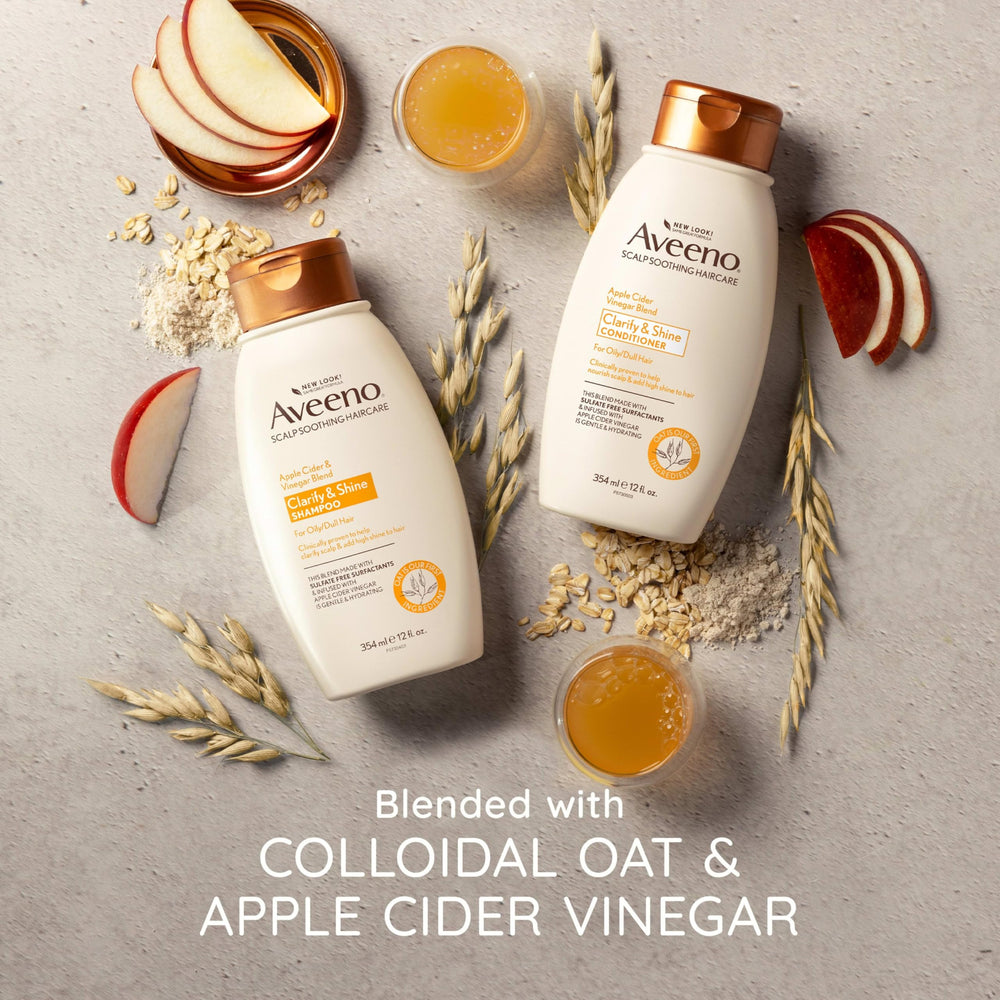 Aveeno Acondicionador Vinagre Manzana, textura suave al cepillar el cabello.