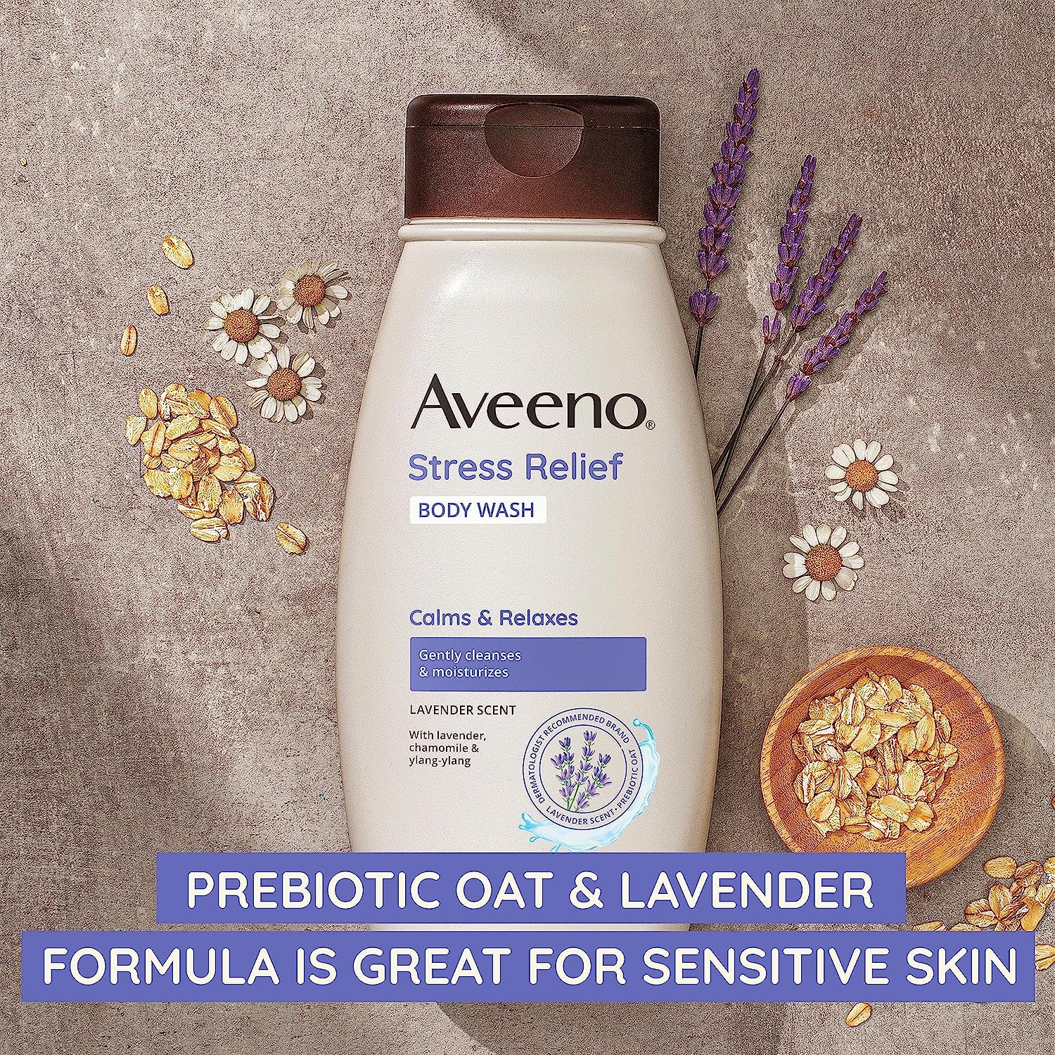 Aveeno Ducha apta para piel sensible, sin jabón ni parabenos.