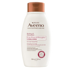 Aveeno Acondicionador Frambuesa Quinoa, botella, suaviza el cuero cabelludo y protege el color.
