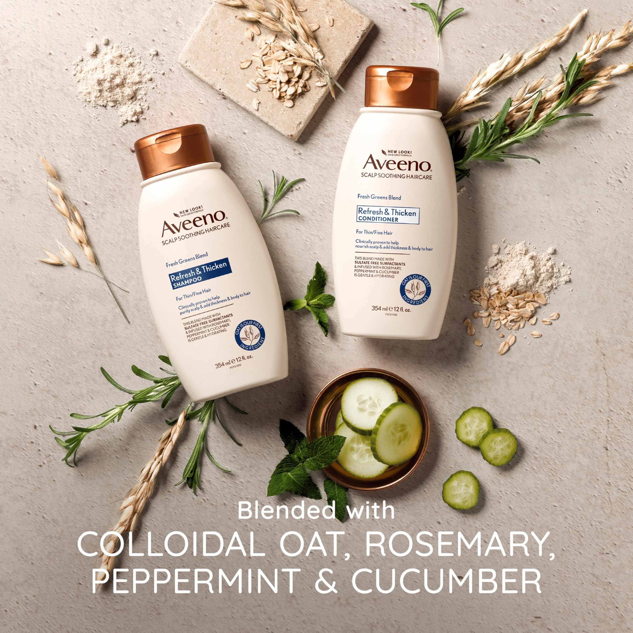 Aveeno Fresh Greens Blend Champú, espuma cremosa durante la aplicación