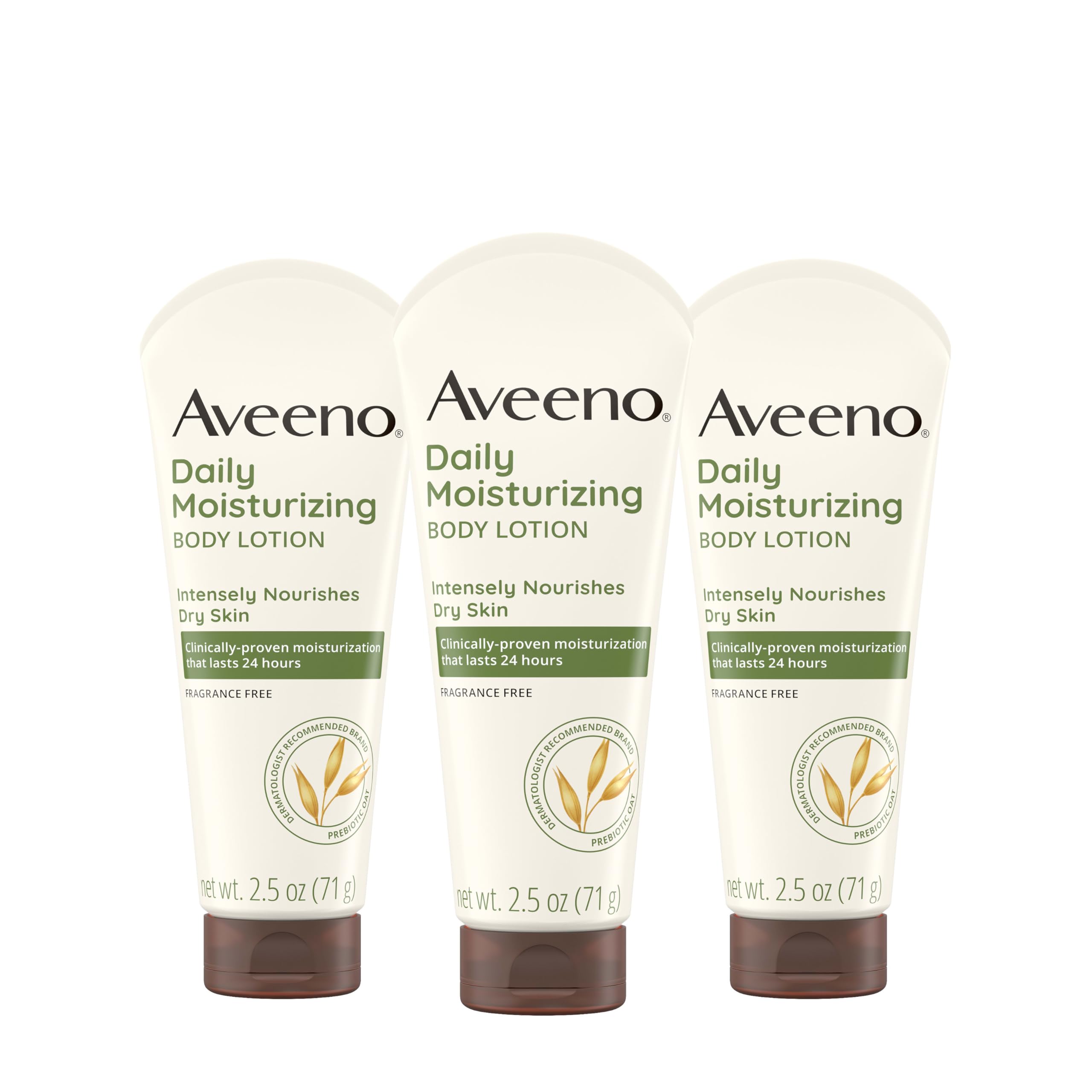 Aveeno hidratante diario para piel seca, botella de viaje.