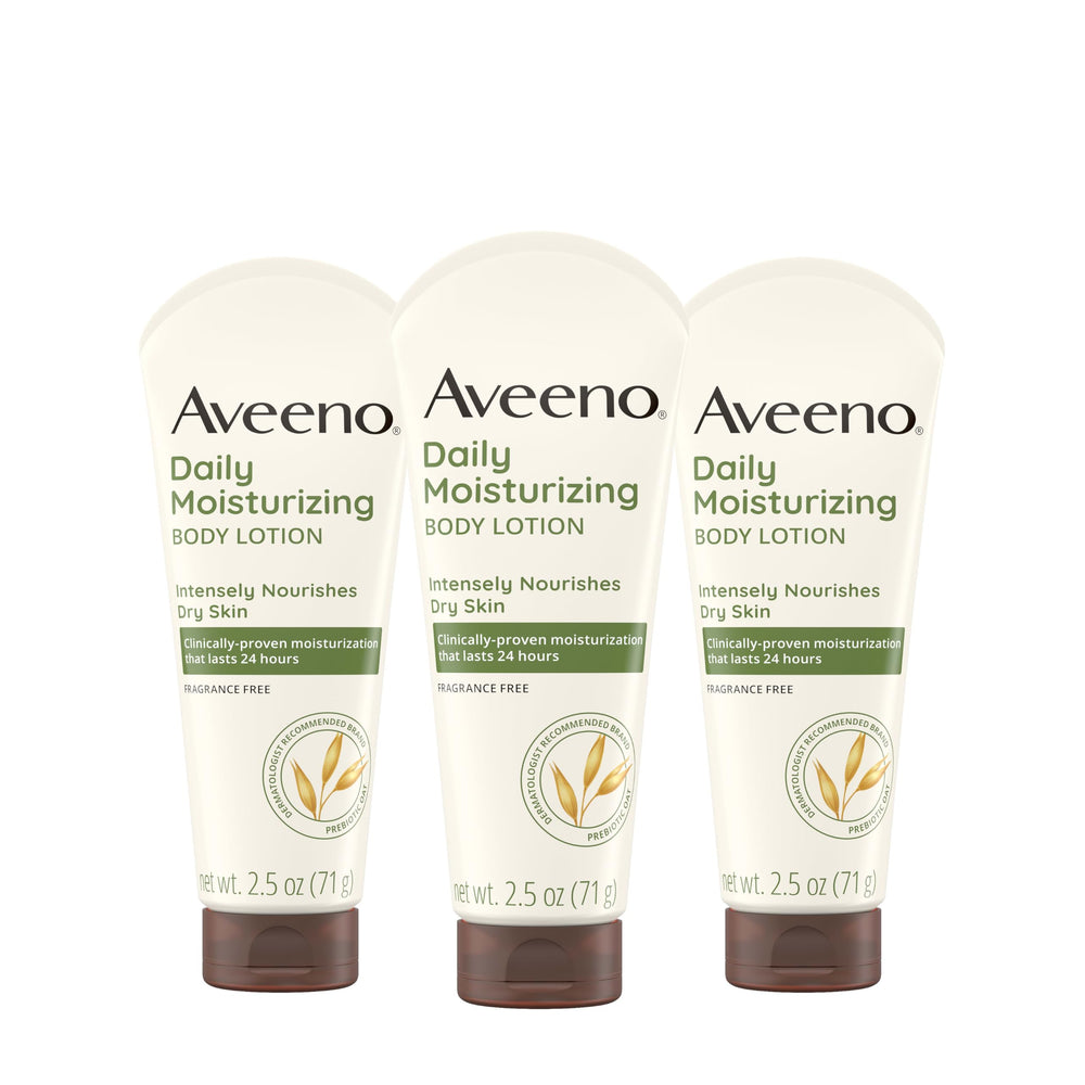 Aveeno hidratante diario para piel seca, botella de viaje.