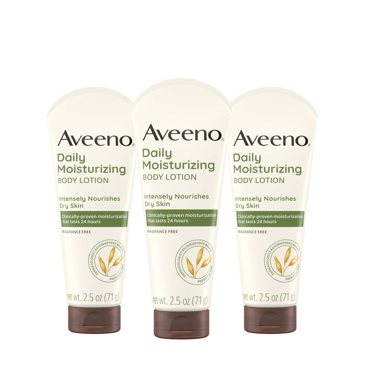 Aveeno hidratante diario para piel seca, botella de viaje.