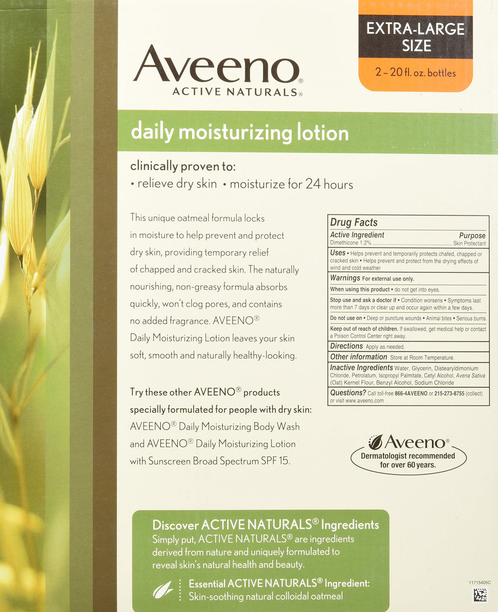 Aveeno ingredientes naturales para el cuidado diario de la piel.