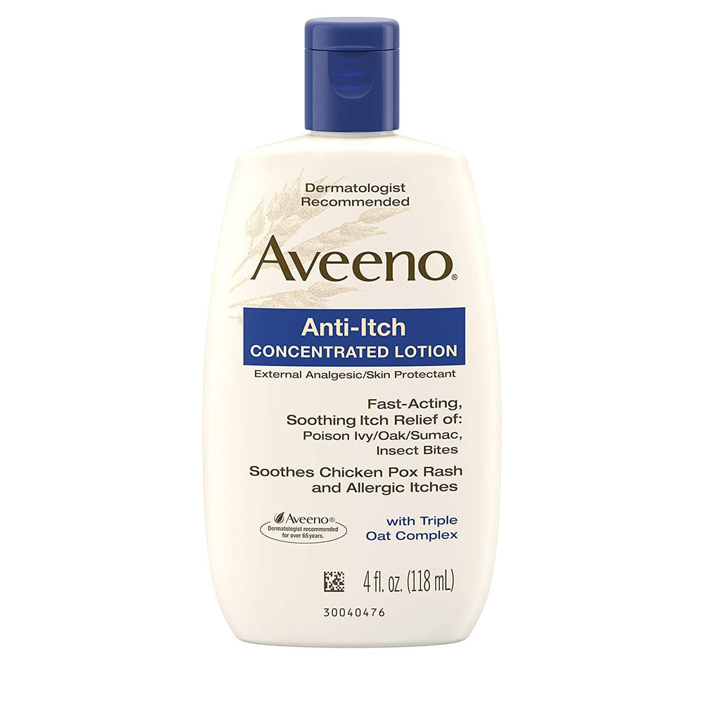 Aveeno loción concentrada antipicor avena, frasco portátil para retoques durante el día.