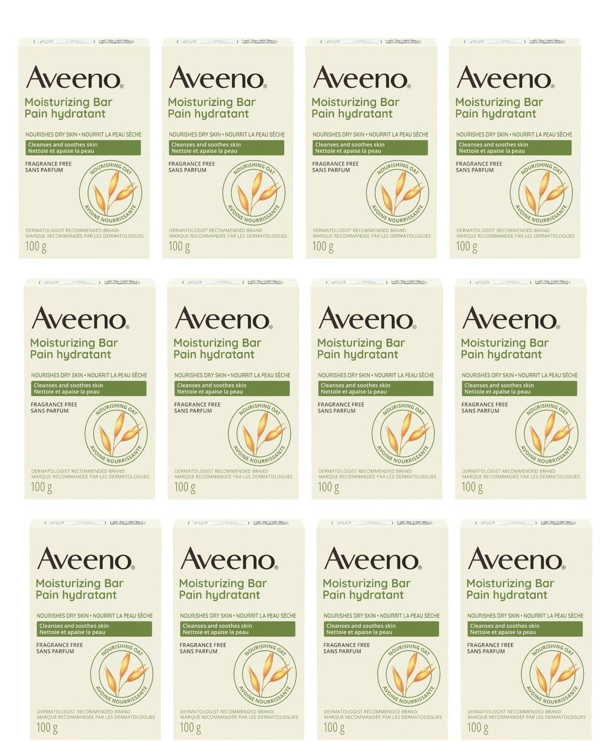 Aveeno Naturals Barra Hidratante para Piel Seca, limpieza suave.