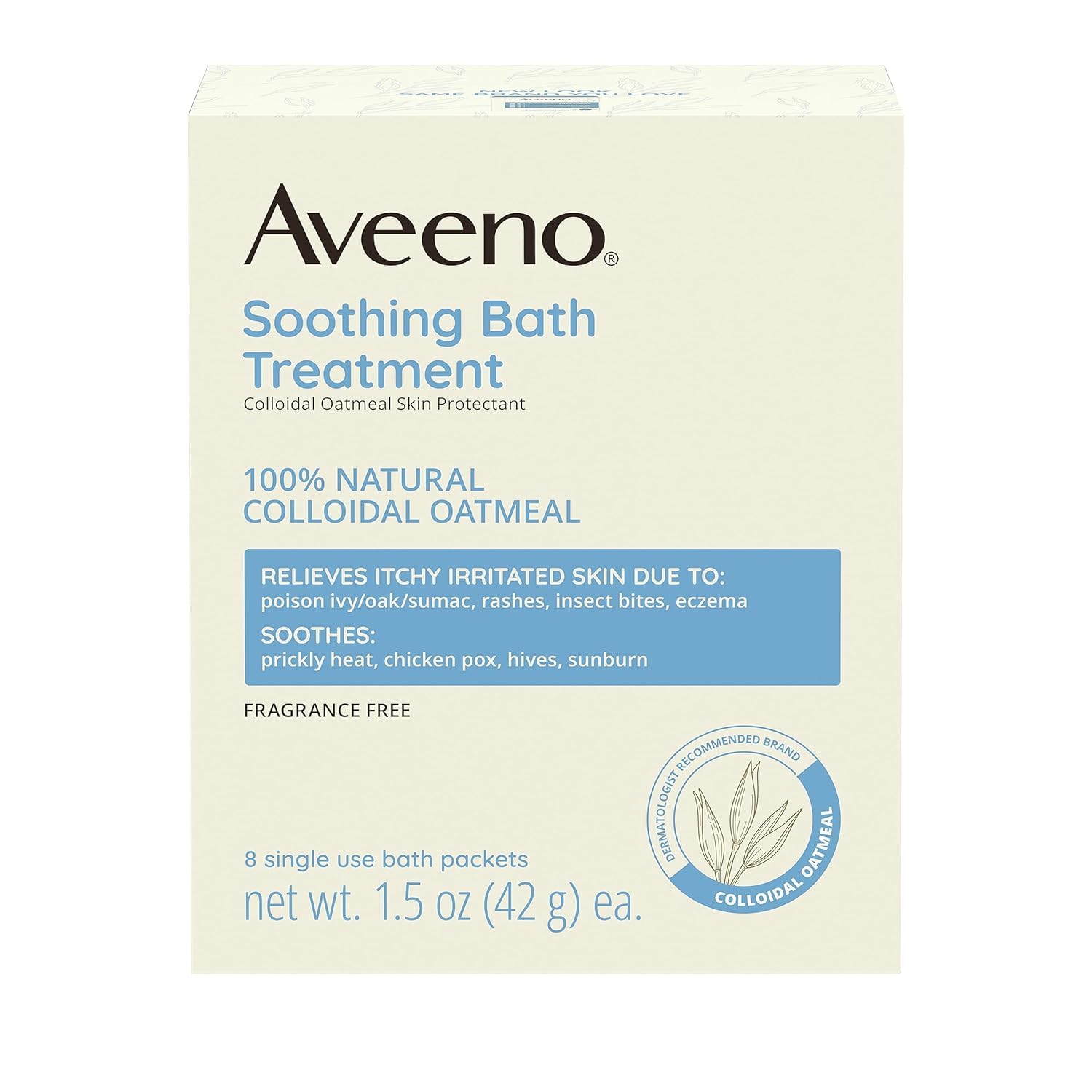 Aveeno textura cremosa que hidrata suavemente durante el baño.