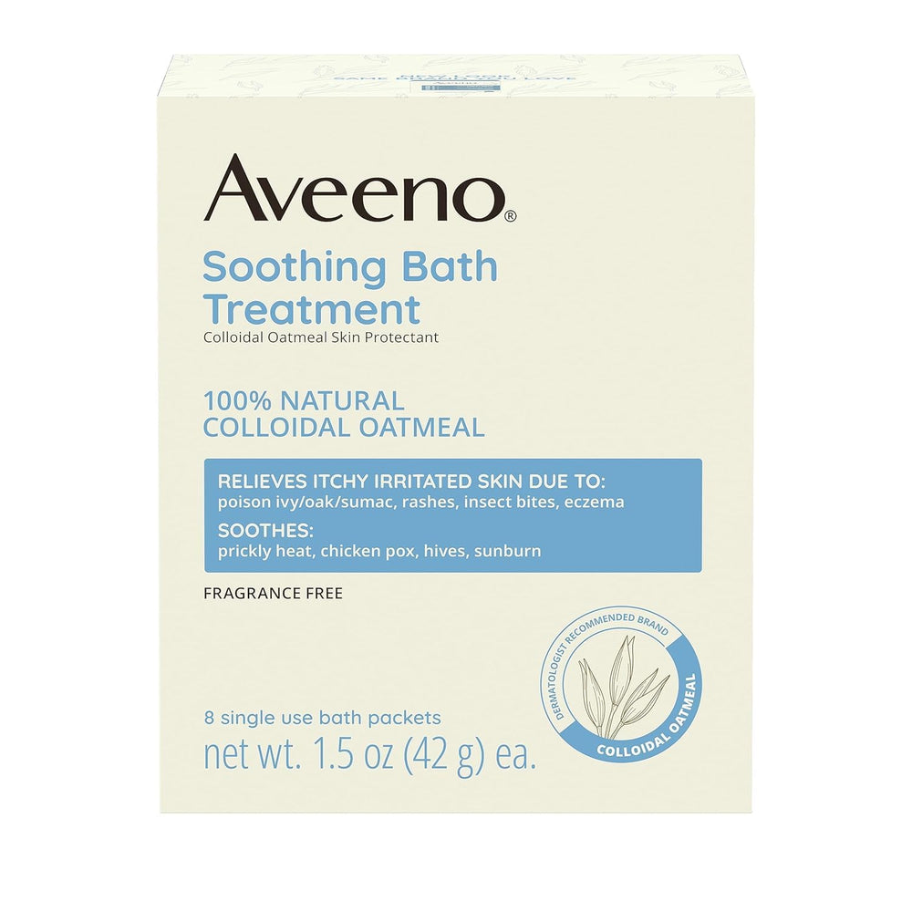 Aveeno textura cremosa que hidrata suavemente durante el baño.
