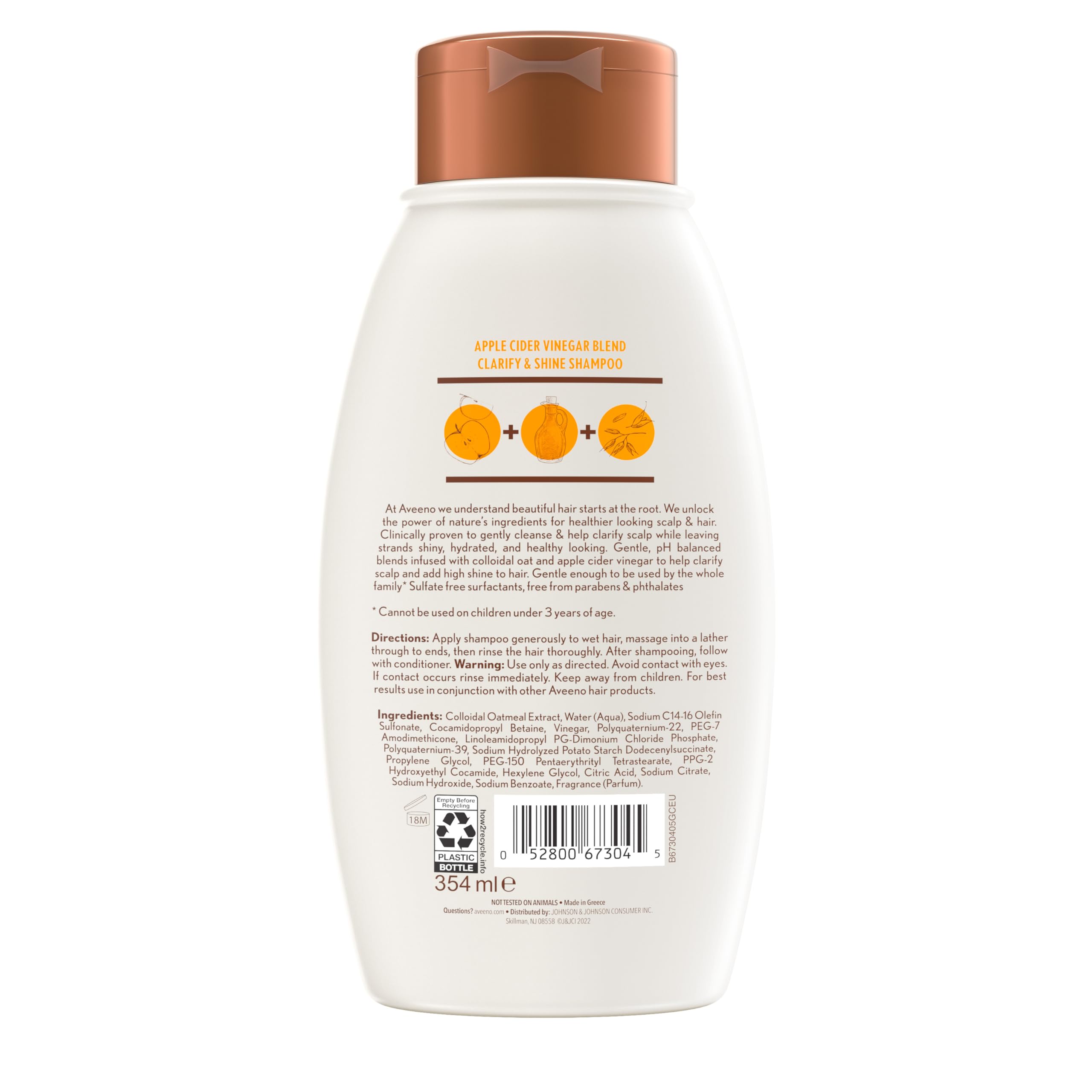 Aveeno uso diario mantiene el cabello limpio sin irritación.