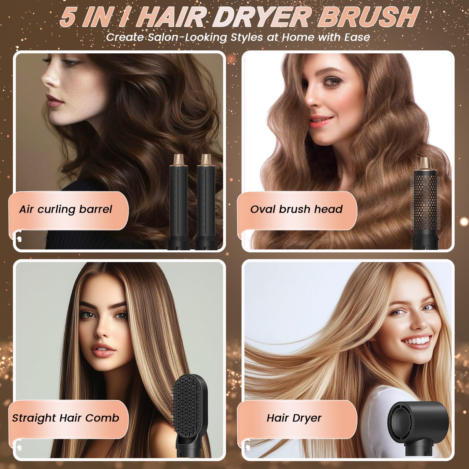 AVENHO 5 en 1 tecnología de iones negativos para brillo suave.