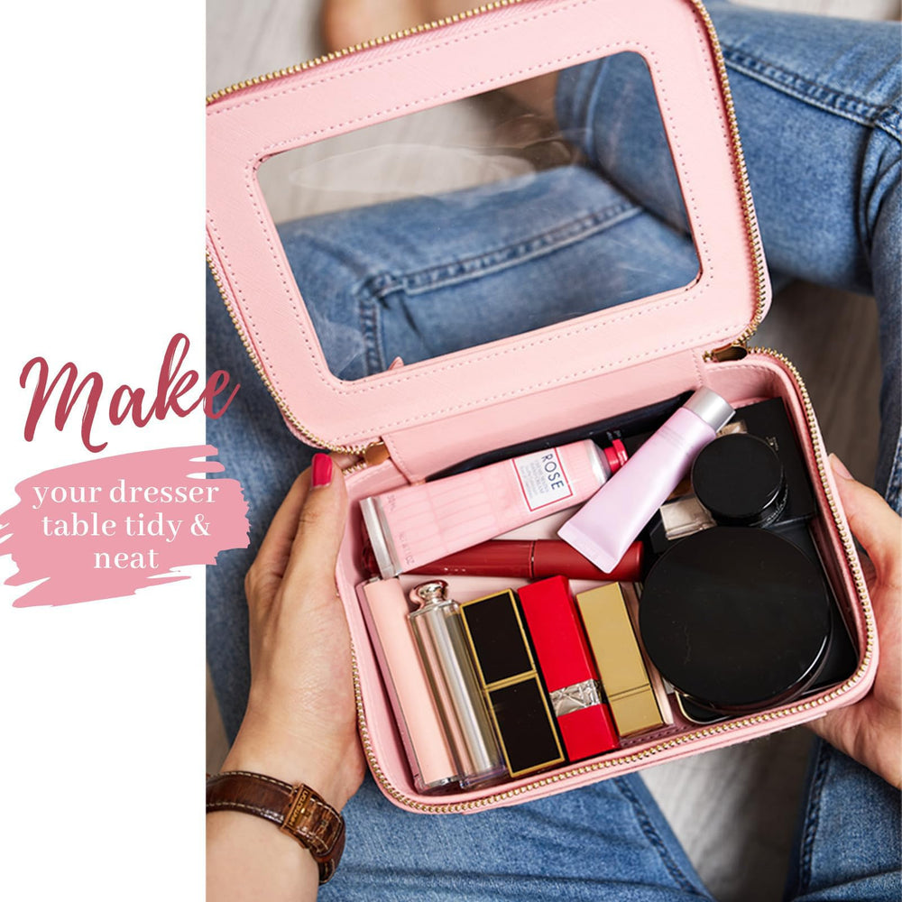 Aveniee bolsa de maquillaje en cuero PU premium para durabilidad y estilo