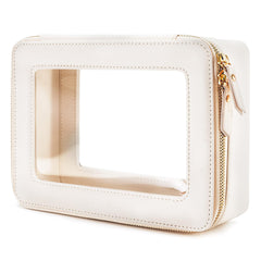 Bolso de maquillaje transparente de Aveniee, muestra el diseño lujoso para ver productos al instante.