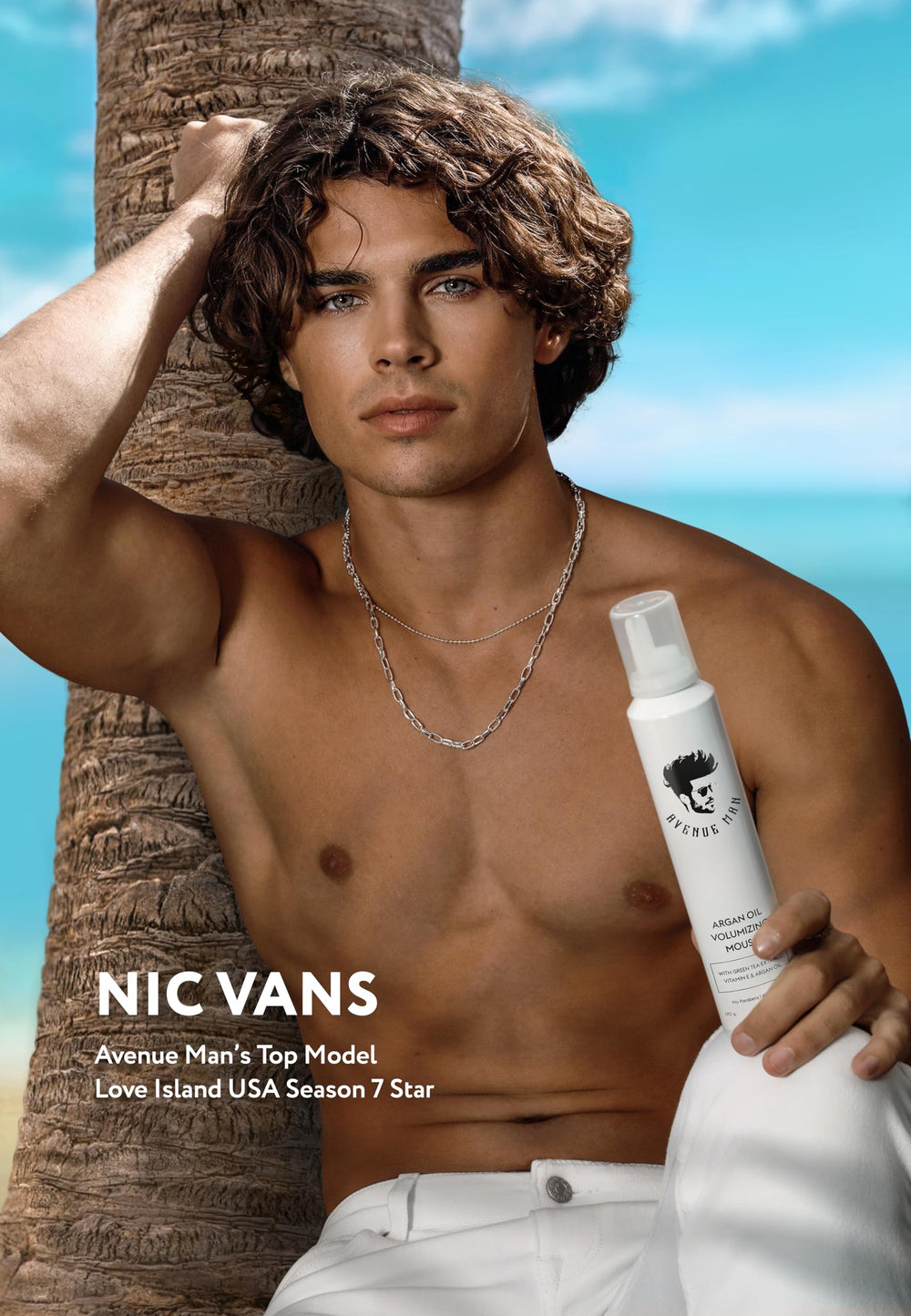 Avenue Man Argan Oil Mousse foam application demonstrates lightweight hold