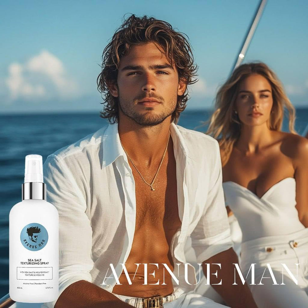 Avenue Man texturización de pelo, manos aplicando para volumen ligero.