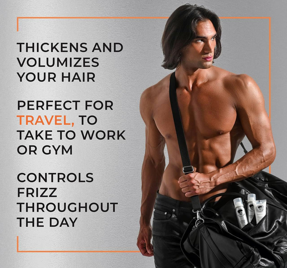 Avenue Man Thickening Spray controla el frizz 24h incluso en clima húmedo.