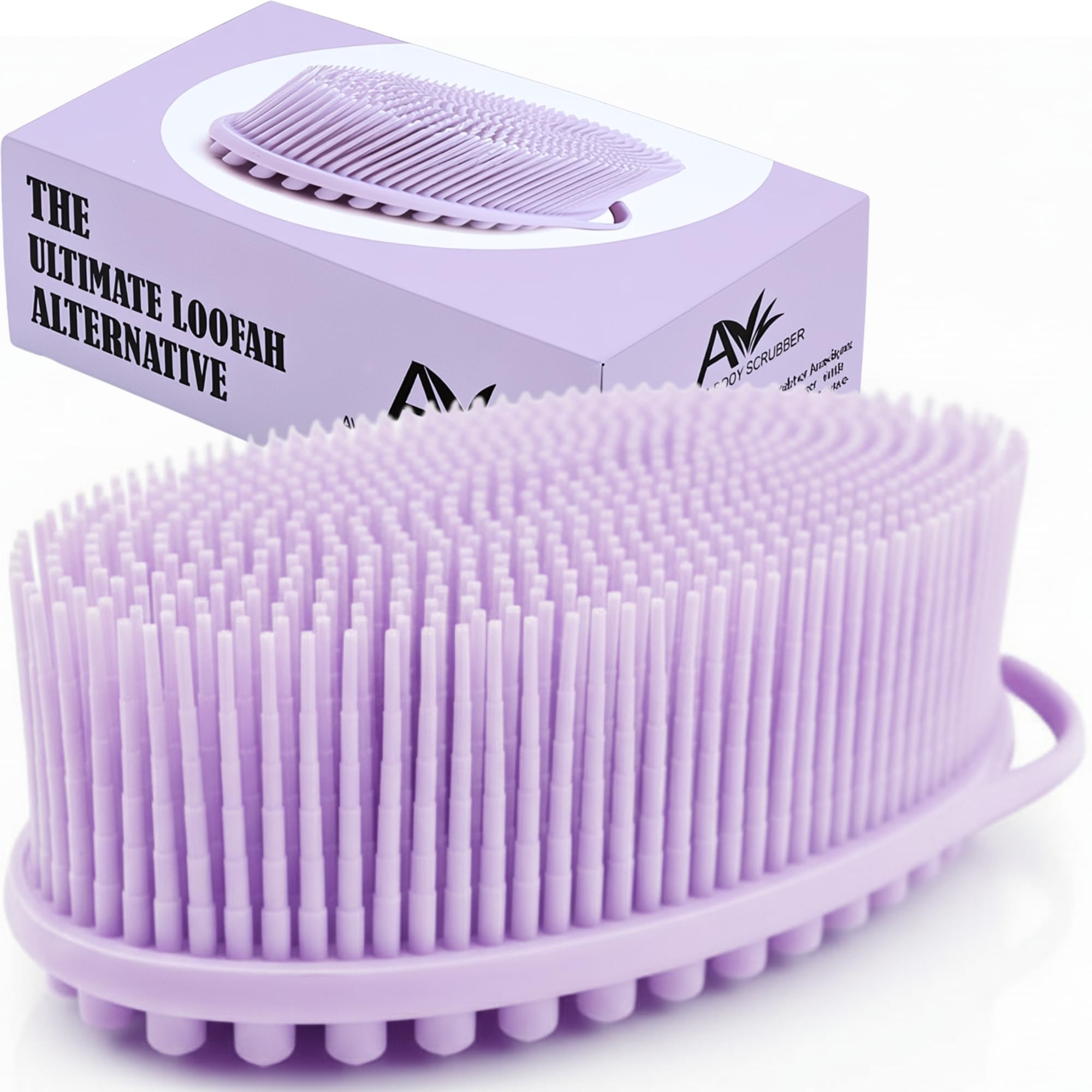 Cepillo corporal Avilana de silicona doble cara vista frontal para exfoliar y limpiar