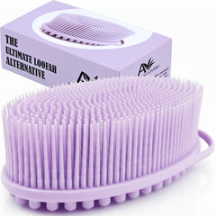 Cepillo corporal Avilana de silicona doble cara vista frontal para exfoliar y limpiar
