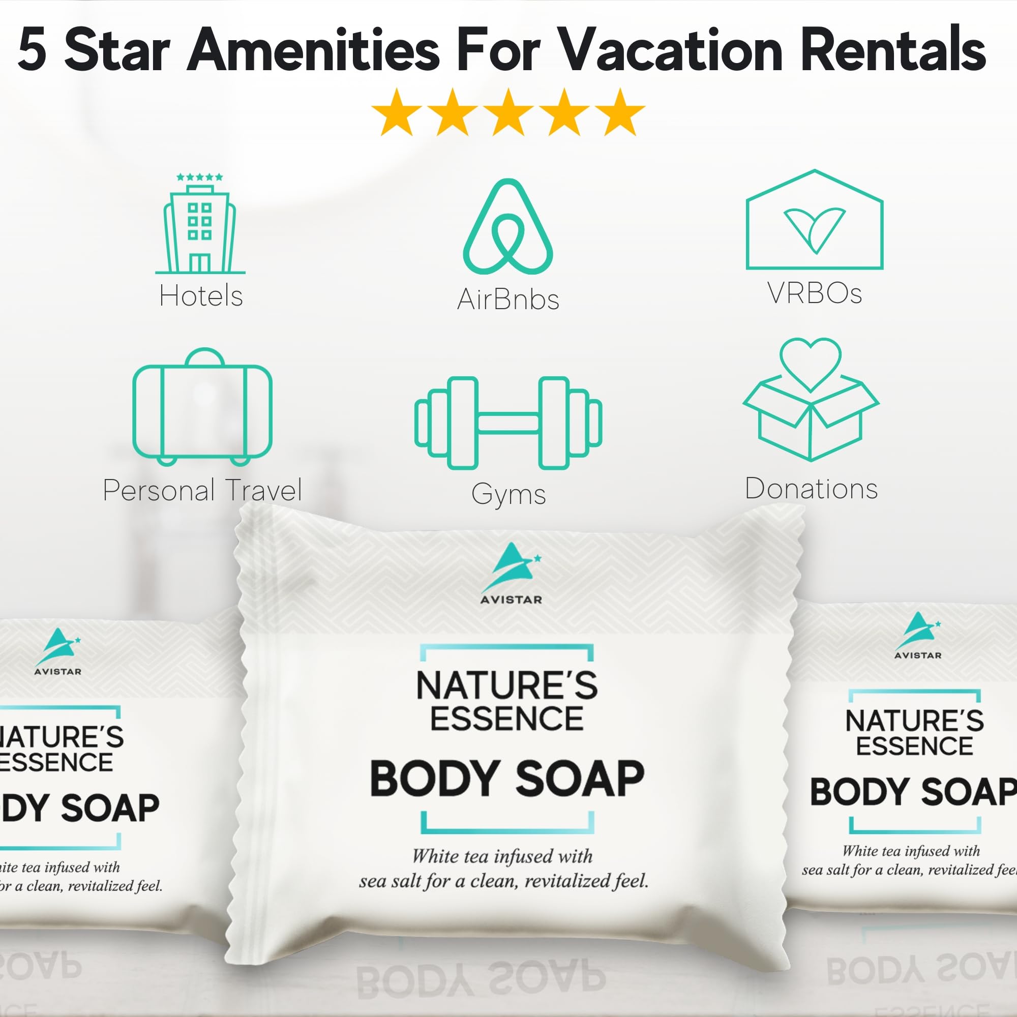 Savon Avistar hôtel mini 60 pack – format compact pour voyage.