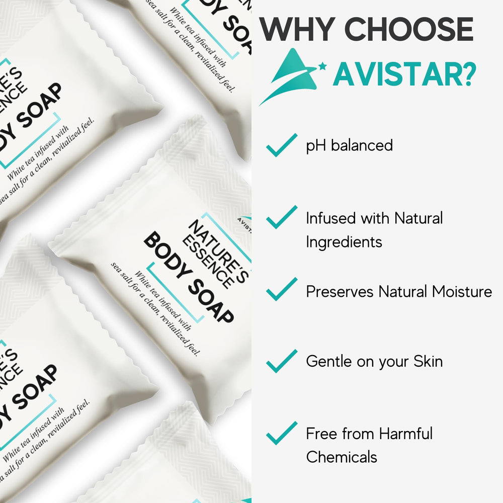 Savon Avistar hôtel mini 60 pack – idéal pour les kits d'accueil.