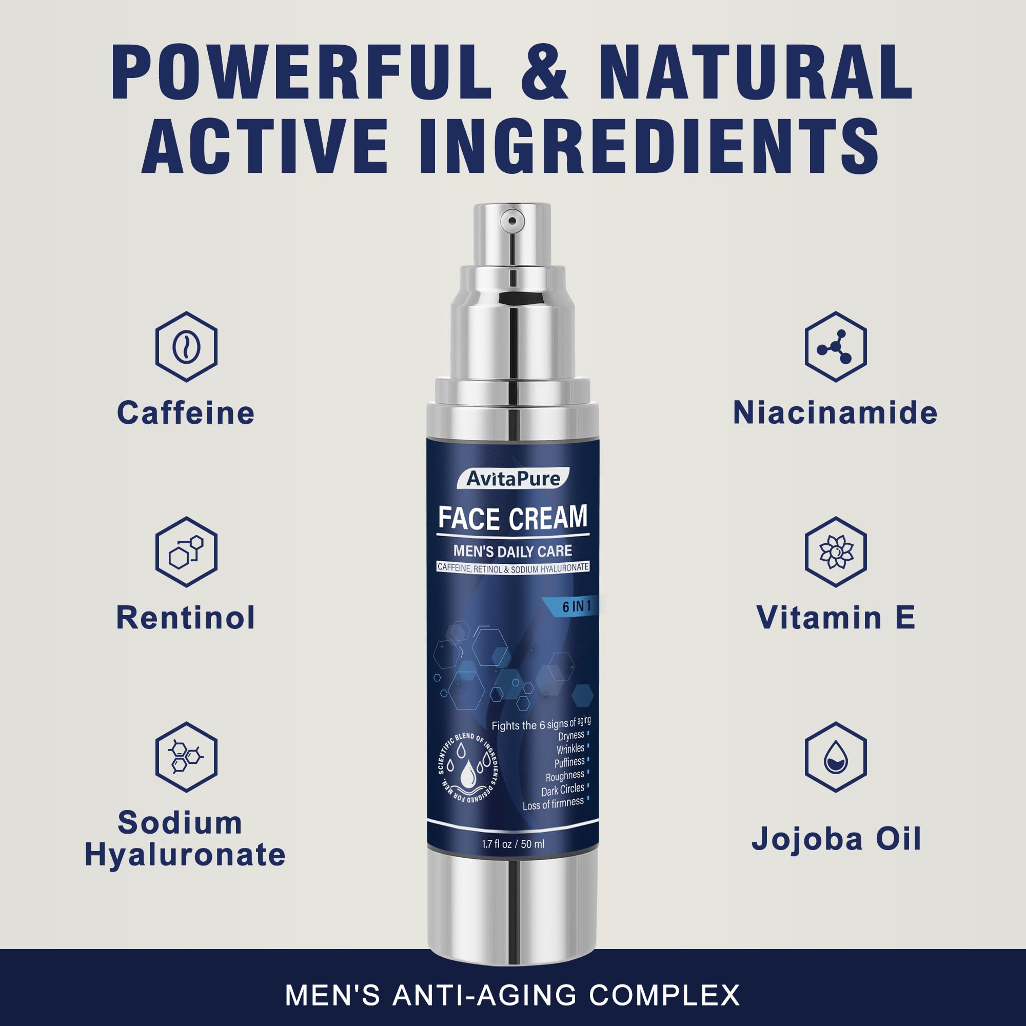 AVITAPURE crème visage homme anti-ride et amélioration d elasticité