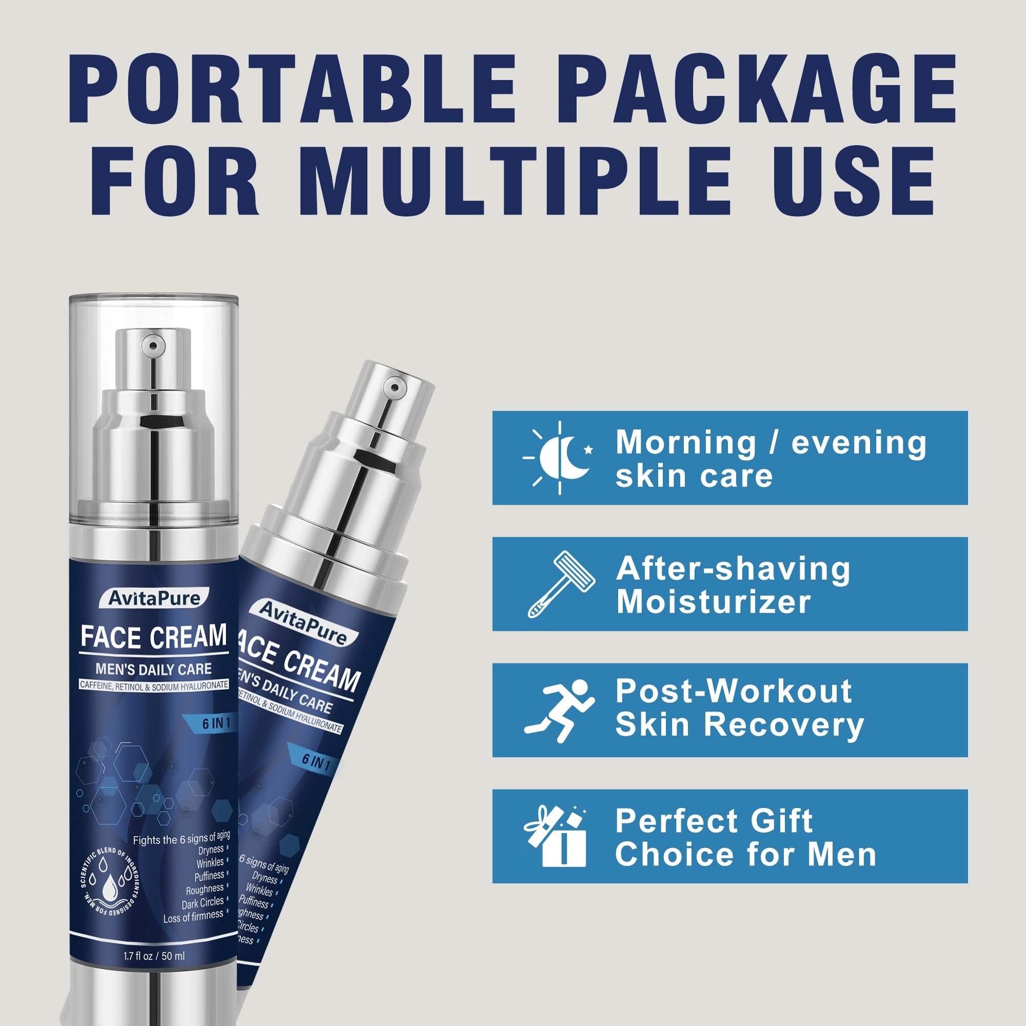 AVITAPURE crème visage homme sans huile, sensation légère