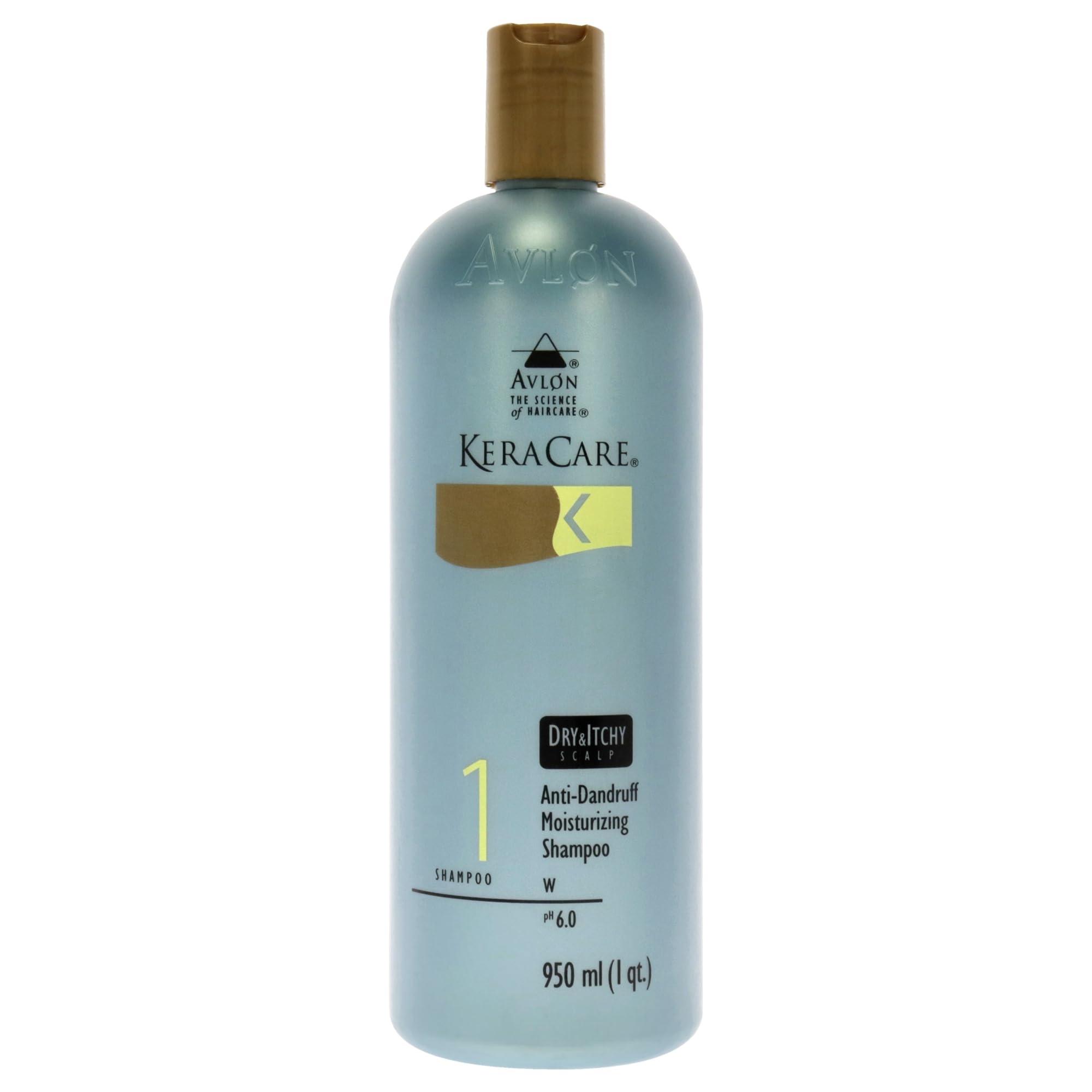Shampoing Avlon KeraCare antipelliculaire en flacon pratique pour le cuir chevelu.