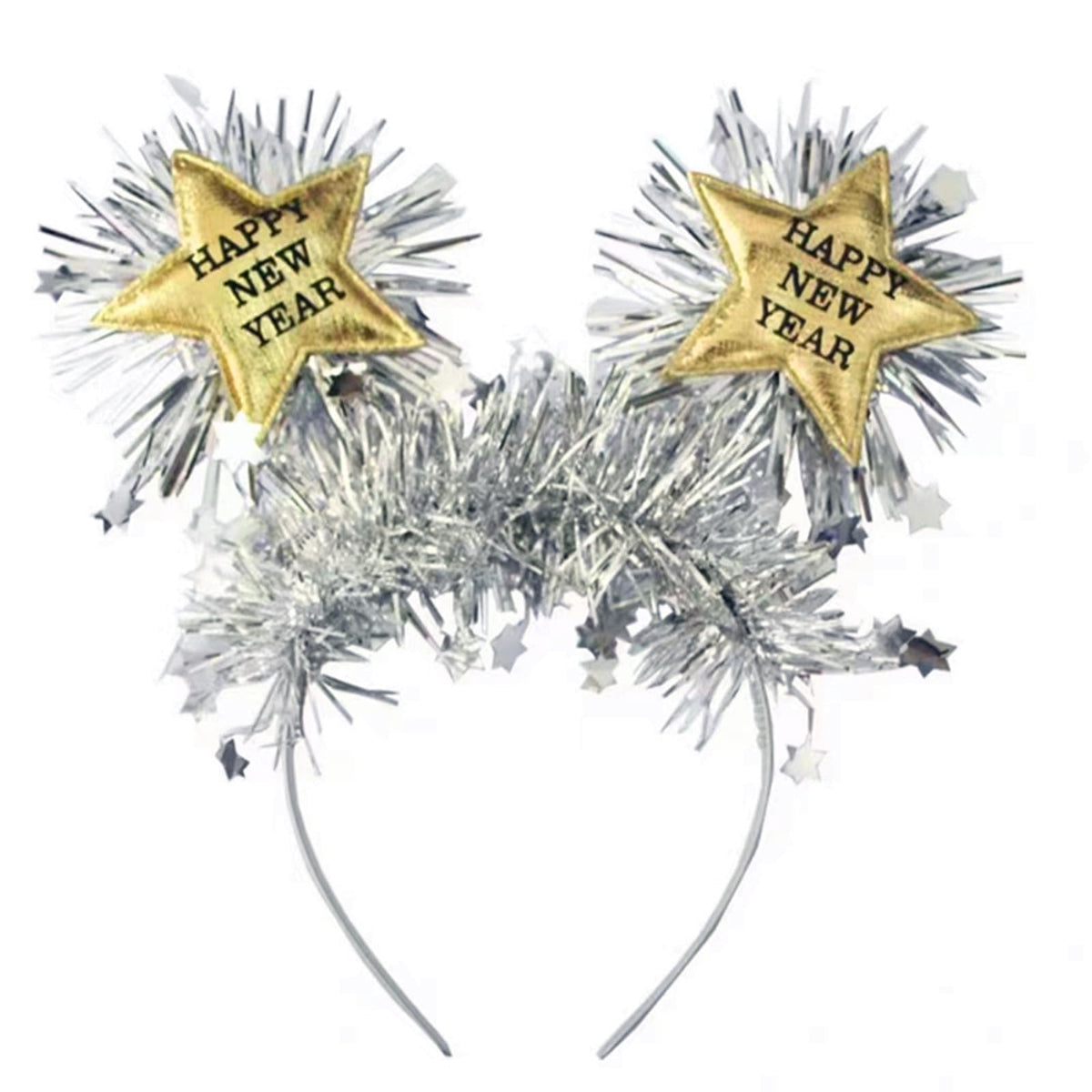 Diadema AVMBC con estrella dorada para celebración de año nuevo.