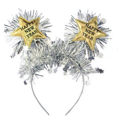 Diadema AVMBC con estrella dorada para celebración de año nuevo.