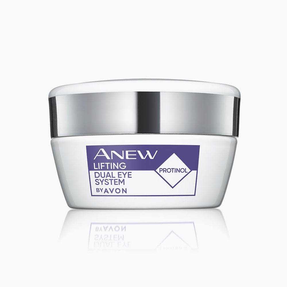 AVON Anew Clinical Pro Eye Lift en bote, crema para contorno suave y efectiva.
