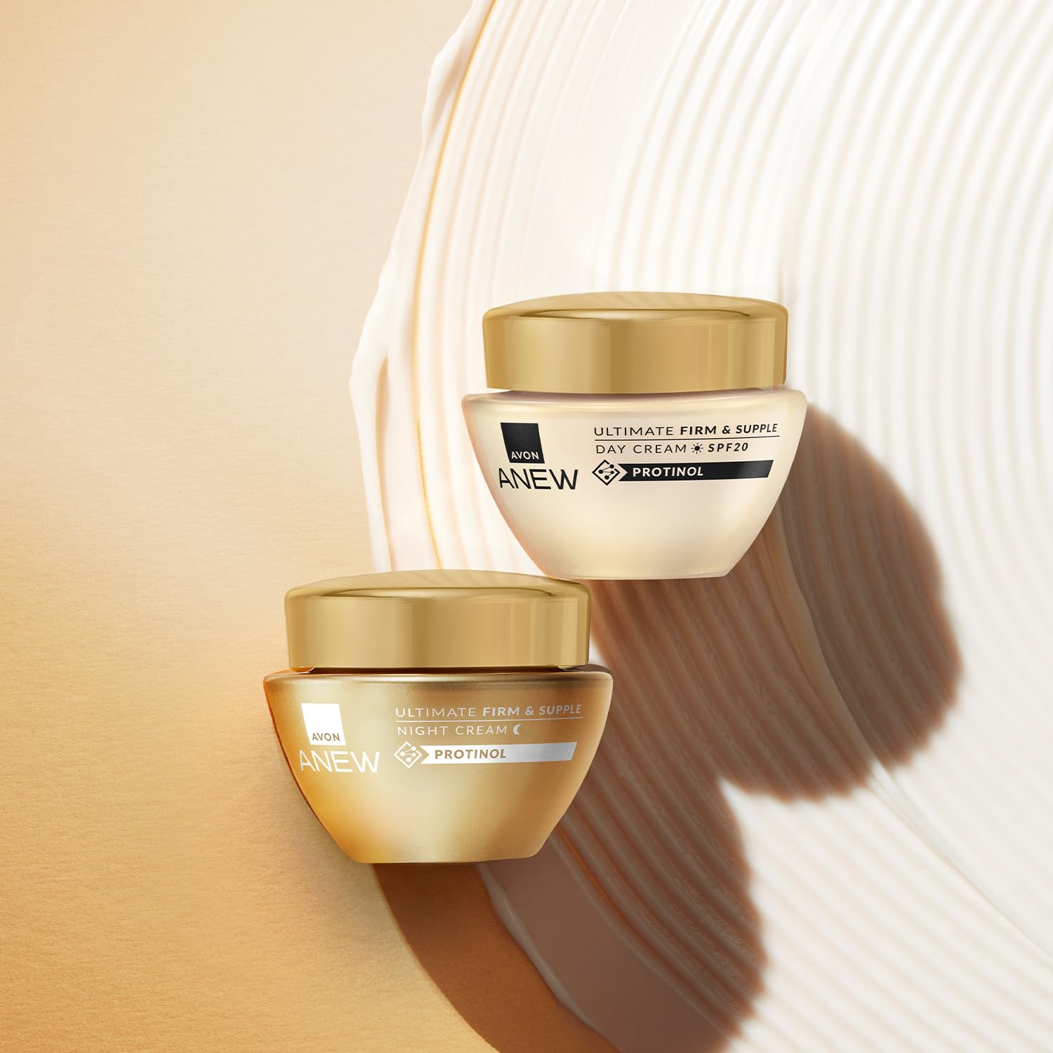 AVON Anew crema de día SPF20 con etiqueta de fecha de producción