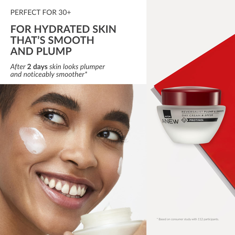 AVON Anew Reversalist crema día SPF 25, textura cremosa de rápida absorción.