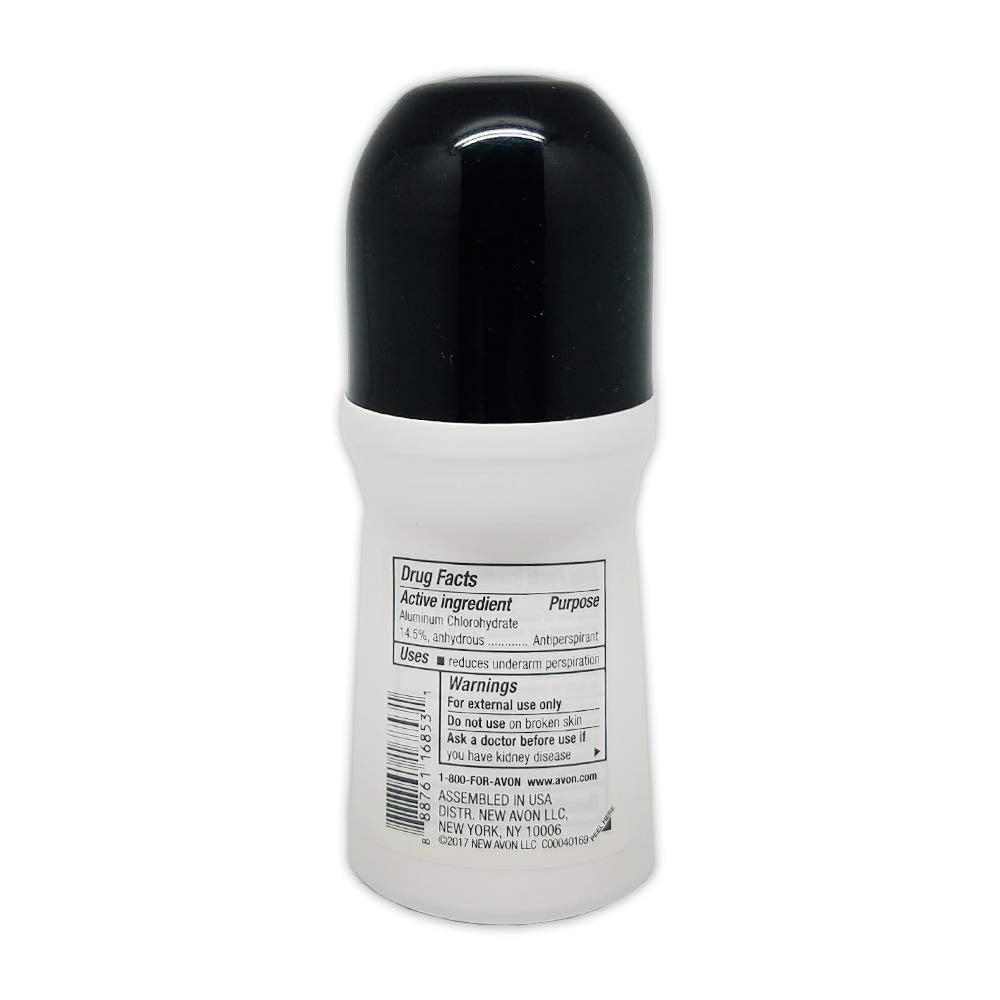 AVON Black Suede Desodorante Rodillo, aplicación suave sin residuos blancos.