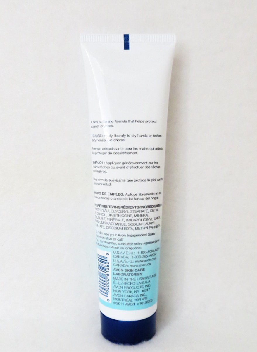 Emballage pratique AVON Care Crème Mains au Silicone, idéal pour sac ou bureau.